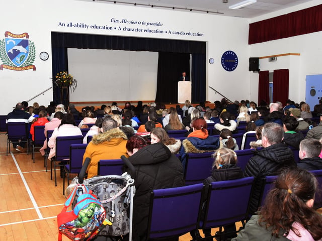 Oakgrove Integrated College Acting Principal, Mr. John Harkin addressing the attendance at Thursday’s Open Day.