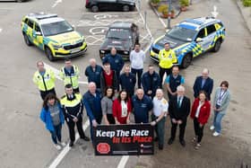 Representatives from Donegal County Council, An Garda Siochana, Donegal Motor Club, Road Safety Working Group, and supporting agencies came together for the official launch of the “Keep the Race in Its Place” road safety campaign, included are Superintendent David Kelly, Brian Brogan, Donegal Motor Club Chairman, Pamela Smullen, Road Safety Officer, Donegal County Council, Niamh Kennedy, Cathaoirleach Donegal County Council, Eamon McGee, Clerk of the Course Donegal International Rally,  Gary Gardiner, National Ambulance Service and John G. McLaughlin, CE Donegal County Council.  Photo Clive Wasson