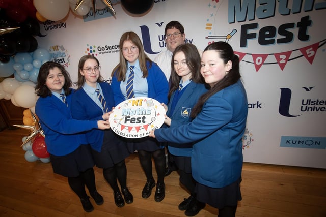 Some of the representative students from St. Mary's College pictured at the NI Maths Fest.