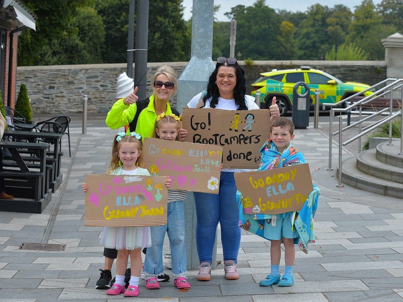 Support for a competitor at the Waterside Half Marathon. Photo: George Sweeney