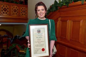 Lisa McGee receiving Freedom of the City last year.