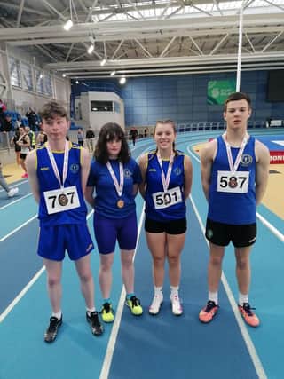 Olympian U19 4X200m mixed relay team, left to right, Eoghan and Ellen O'Donnell, Bonnie Gillard and Donal Og O'Brien.