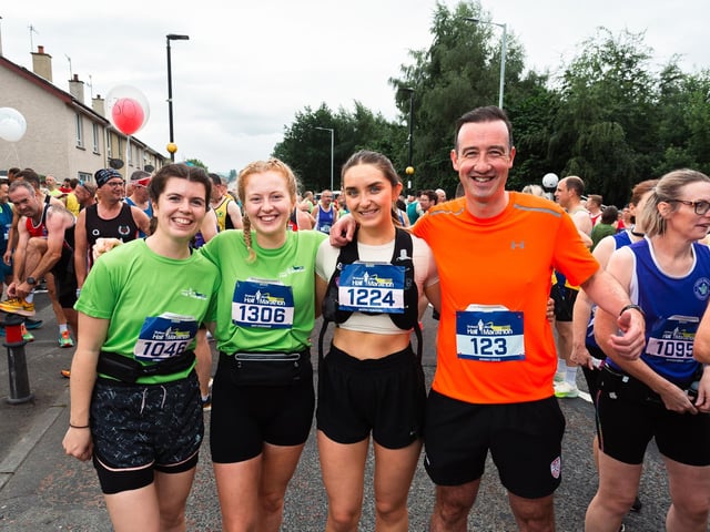 Emma Cooney, Amy O'Connor, Niamh McGahon and Johnny Craig are all set for the Strabane Lifford Half Marathon. (Photo: Karol McGonigle)