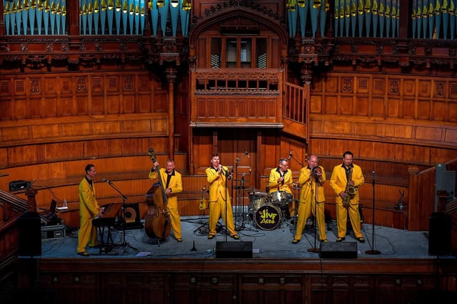 The Jive Aces perform in the Guildhall, during the Jazz Festival weekend.  Photo: George Sweeney.  DER2317GS – 156 