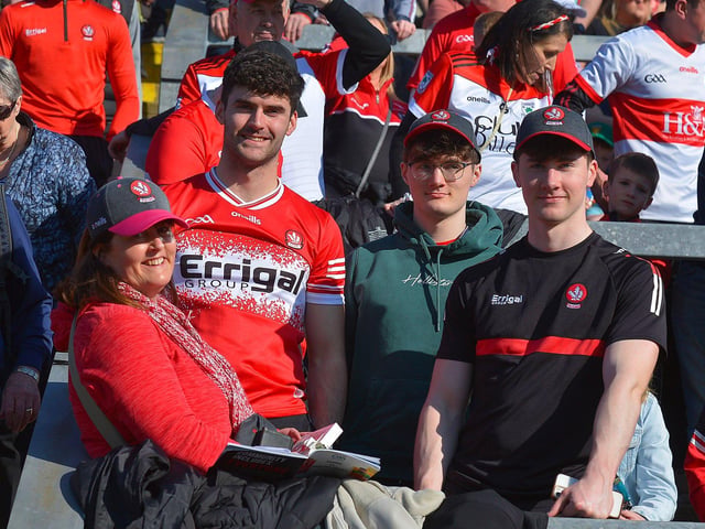 Fans in Celtic Park for Derry’s encounter with Donegal. Photo: George Sweeney