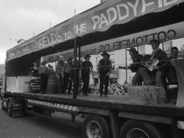 A float with a musical theme at the St. Patrick's Day parade in Buncrana in 1998.