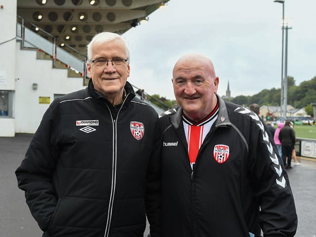 Fans in the Brandywell for Derry City’s game against Shelbourne. Photograph: George Sweeney