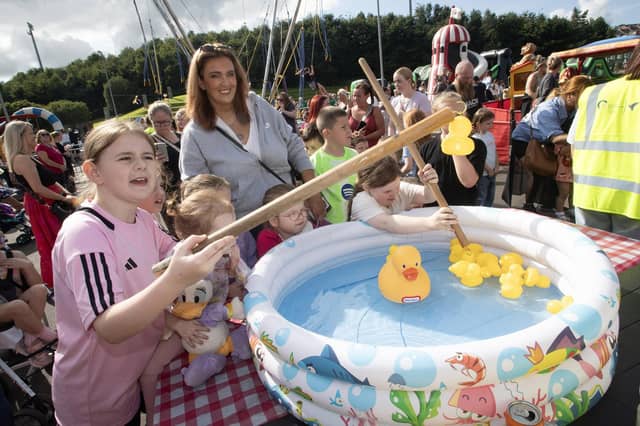 'Get The Duck' fun at the Gasyard on Friday. (Photos: Jim McCafferty Photography) : .