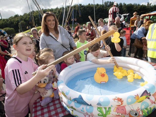 'Get The Duck' fun at the Gasyard on Friday. (Photos: Jim McCafferty Photography) : .