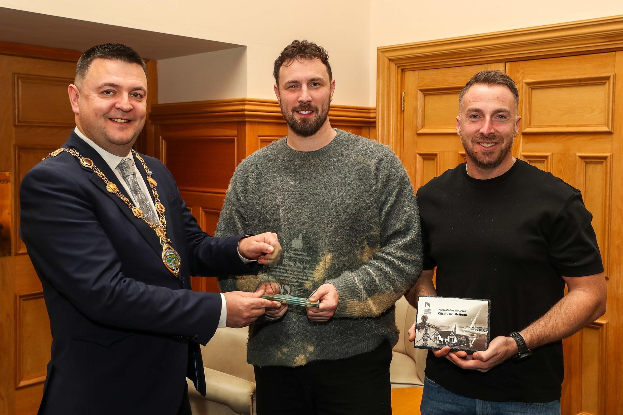 Mayor hosts civic reception for Derry's Danny Quigley following recent ...