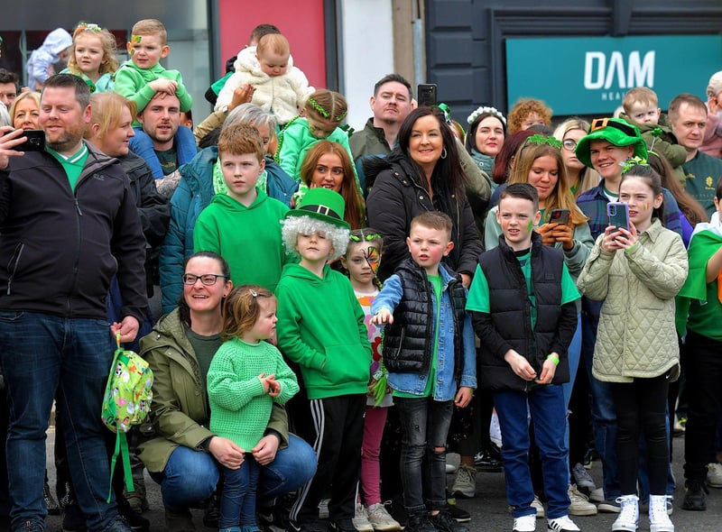 Revellers at the St Patrick’s Day parade, in Derry, on Friday afternoon. Photo: George Sweeney. DER2311GS – 75