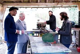 Jay Blades and King Charles III with Dominic Chinea and Jeremy Cash