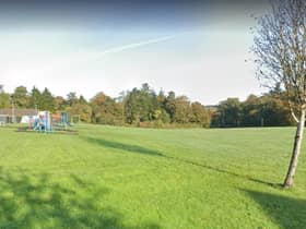 The new park will be located on this green space at the entrance to Currynierin.