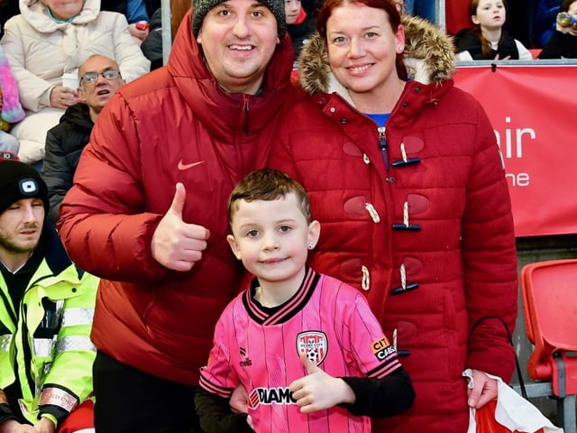 Thumbs up from this young family at Brandywell