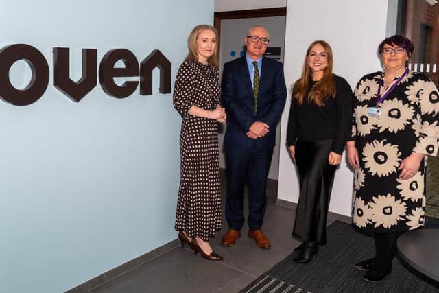 Woven aims to address rising waiting list figures across the North West. Woven staff L-R Adele Lynch, Development Manager; Neil McIvor, Chair; Katrina Smyth, Director of Development and Judith McNamee, Head of Housing.