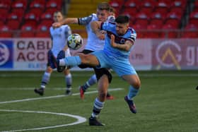 Institute captain Ryan Morrow will miss the visit of Portadown after his red card against Welders last week,  Photo: George Sweeney