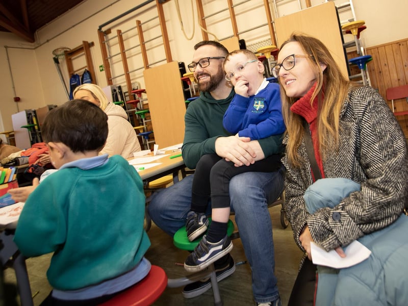 The Hazlett family enjoying proceedings at Thursday's Open Day at Hollybush PS. (Photos: JIm McCafferty Photography)