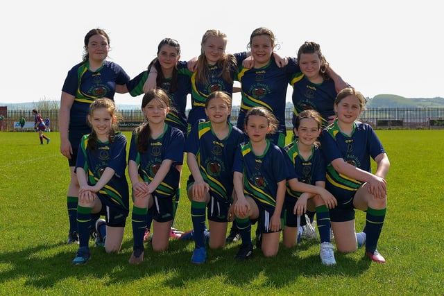 Long Tower Primary School who took part in the Sean Dolan’s Girls School Cup competition on Friday afternoon last. Photo: George Sweeney. DER2316GS – 25