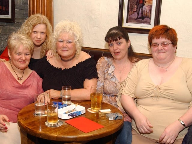 Francis Saunders with her friends at her 40th birthday party. Included are, Siobhan McGilloway, Mirim Robb, Charlotte Donnell and Kathy Robb. (1103CG16) :.