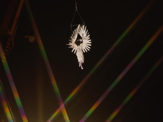 Flying high above The Diamond.