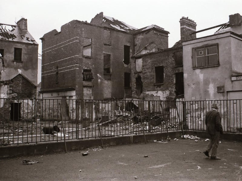 Derelict old dwellings on William Street.