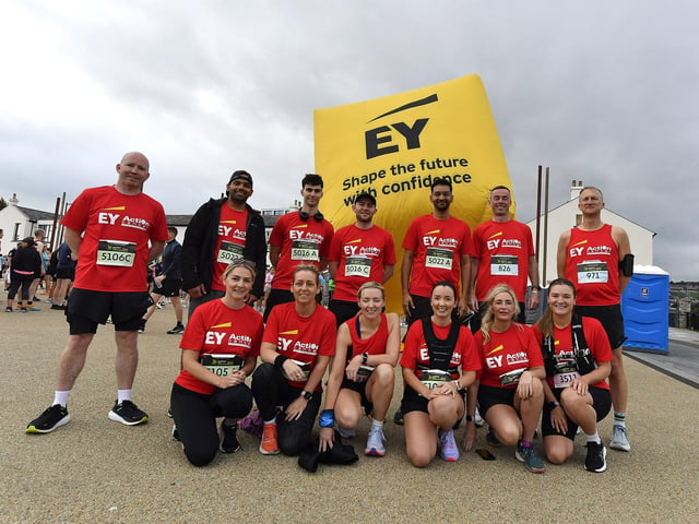 Competitors from EY who took part in 2025 Waterside Half Marathon.  Photo: George Sweeney