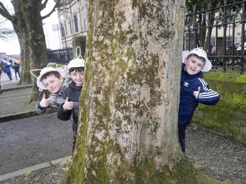 Fun on the Walls during Wednesday's Easter Bonnet Parade by local primary schools.