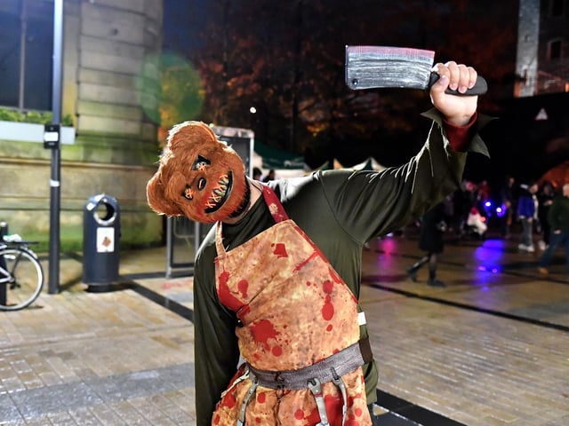 Revellers, performers and early contenders for the best Halloween costume converged on Derry’s city centre on Monday evening for the opening of the 2024 Halloween festivities. Photo: George Sweeney