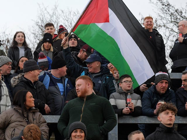 Fans at Derry’s game against Dublin, in Celtic Park, on Saturday. Photo: George Sweeney