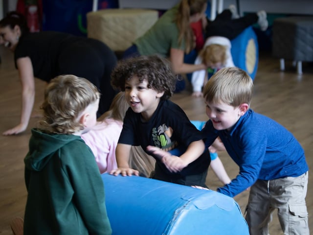 Local children having some 'indoor' fun during Sunday's 'Dance Picnic' in Tullyally. : .