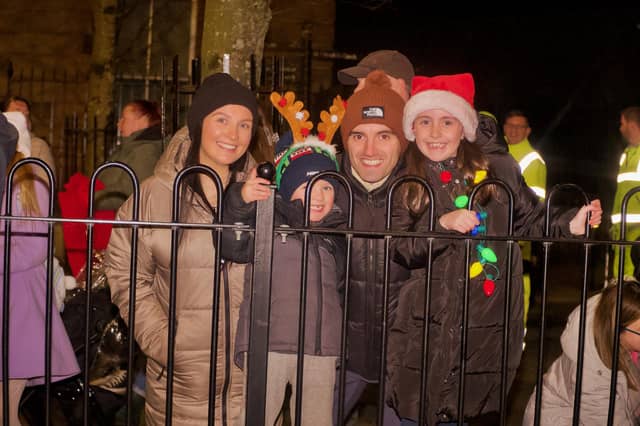 All smiles as local people gather for the Switch On in Derry city centre.