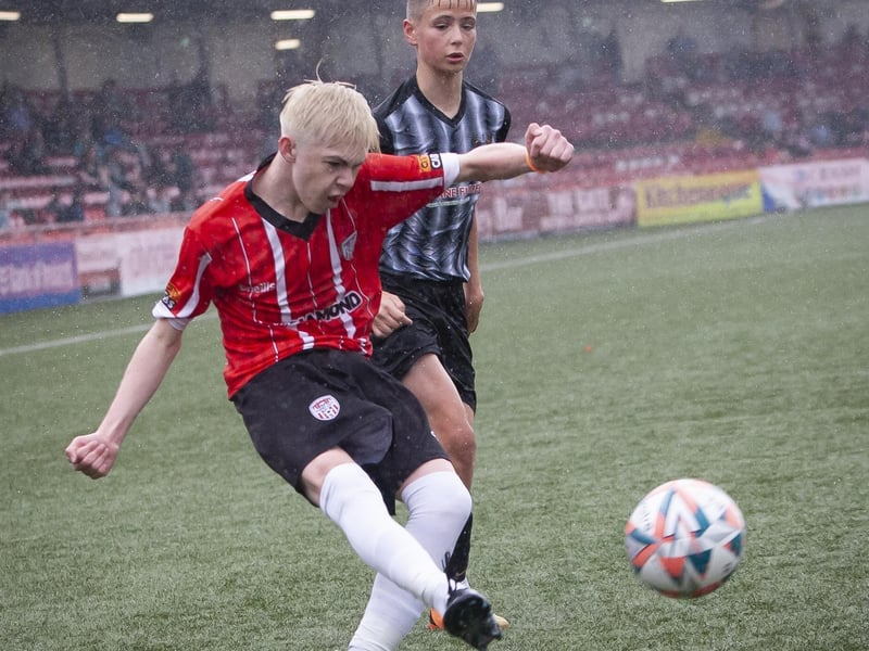 Derry City in action at a wet Brandywell.