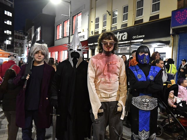 Revellers in costume at the Halloween festivities on Friday evening.  Photo: George Sweeney