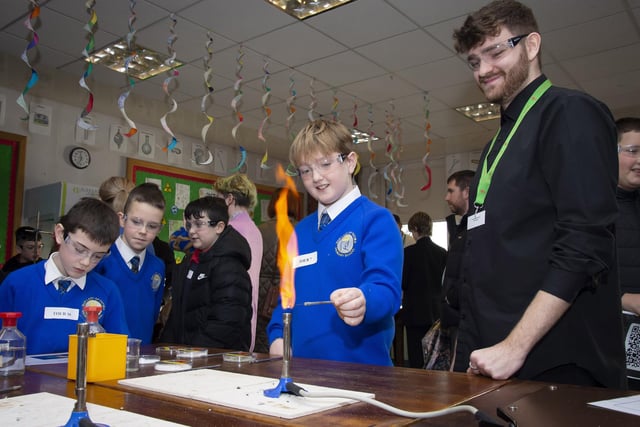 P7 pupils from Our Lady of Fatima PS enjoying some science fun on Friday.