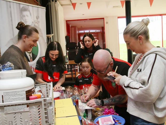 Raffle table at Daire’s Day held in Sean Dolan’s GAC. (Photo - Deirdre Heaney, nwpresspics)