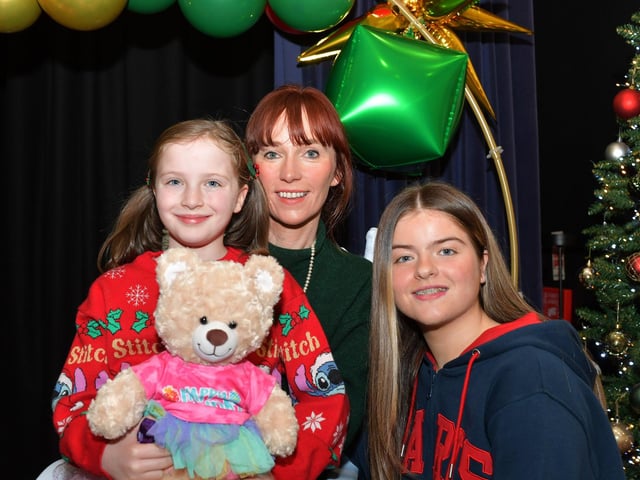 Teacher Emma-Jayne Kelly pictured with her daughters Clara-Grace and Cemeron at St Mary’s College Christmas Craft Fair on Saturday. Photo: George Sweeney