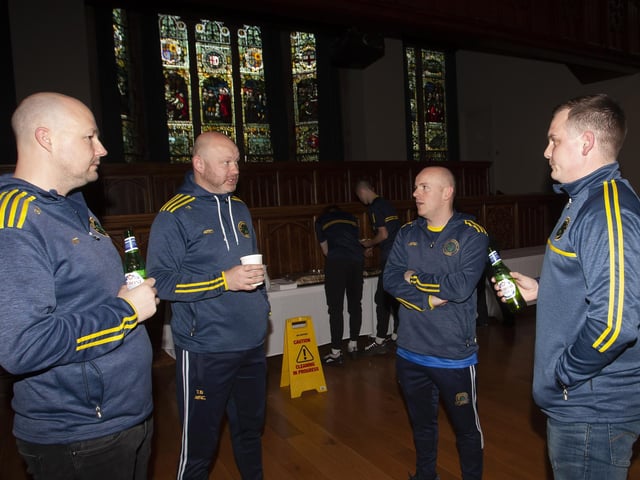 Some of the Don Bosco FC coaches pictured on Friday night.