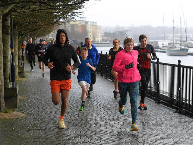 The rain and cold didn’t deter runners from participating in the weekly Derry City Parkrun on Saturday morning last. Photo: George Sweeney