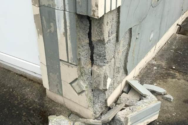 Defective blocks at a house in Donegal