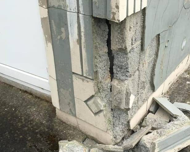 Defective blocks at a house in Donegal