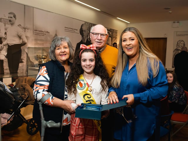 Julie and Patrick McLaughlin celebrating with their granddaughter Tori and mum Stephanie.