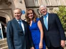 John Major with Tony Blair and Professor Deirdre Heenan at Magee College in June 2016.