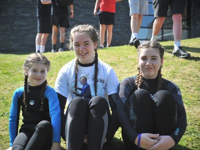 Faye McGilloway, Ella Friel and Kyra McGilloway enjoying the fun day