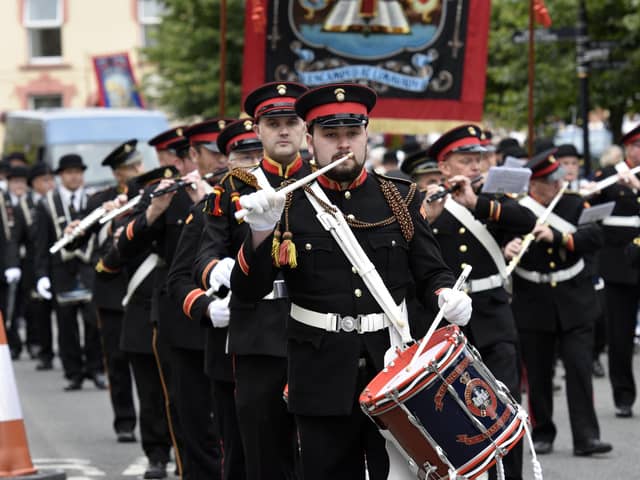 The Trench Memorial Flute Band, Limavady, pictured taking part in a previous parade, will be among those taking part in the Limavady parade. JNLS3516-114KM