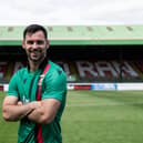 Pat Hoban is unveiled at the Oval after signing for Glentoran for an undisclosed fee.