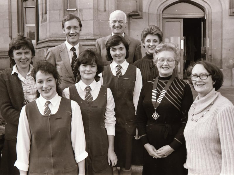 Young students and dignitaries at the Guildhall in Derry.