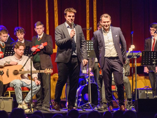 Louis Fields and Nicky Morton, founders of St.Columb’s School of Music as they hosted the School’s annual Gala concert in St.Columb’s Hall headlined by the Swingles, Picture Martin McKeown.