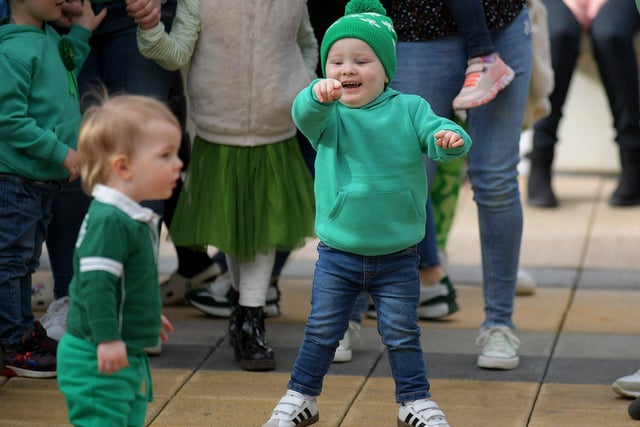Enjoying the atmosphere at the St Patrick’s Day celebrations. Photo: George Sweeney