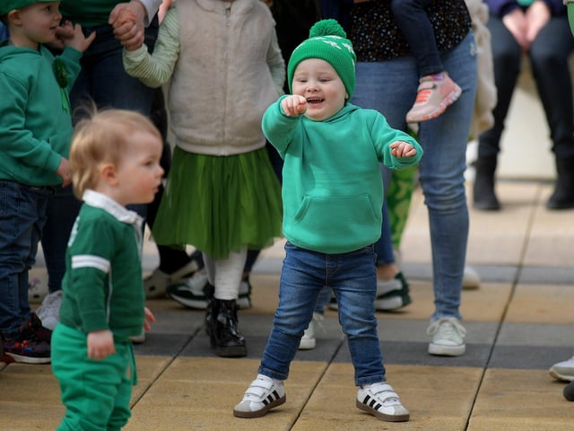 Enjoying the atmosphere at the St Patrick’s Day celebrations. Photo: George Sweeney