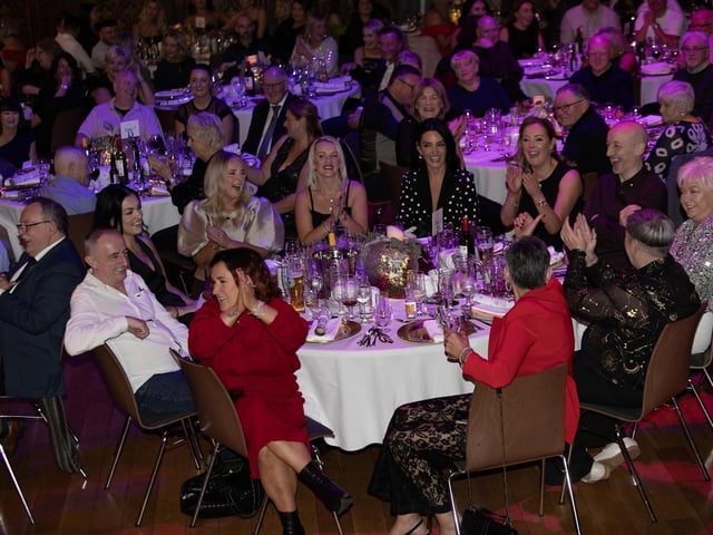 A section of the attendance enjoying Friday night's festivities in the Guildhall, Derry. : Mayor's Charity Ball.